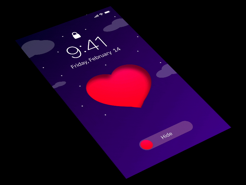 Valentine's Day lock screen 3d animation app flinto lockscreen love mobile sketch valentinesday