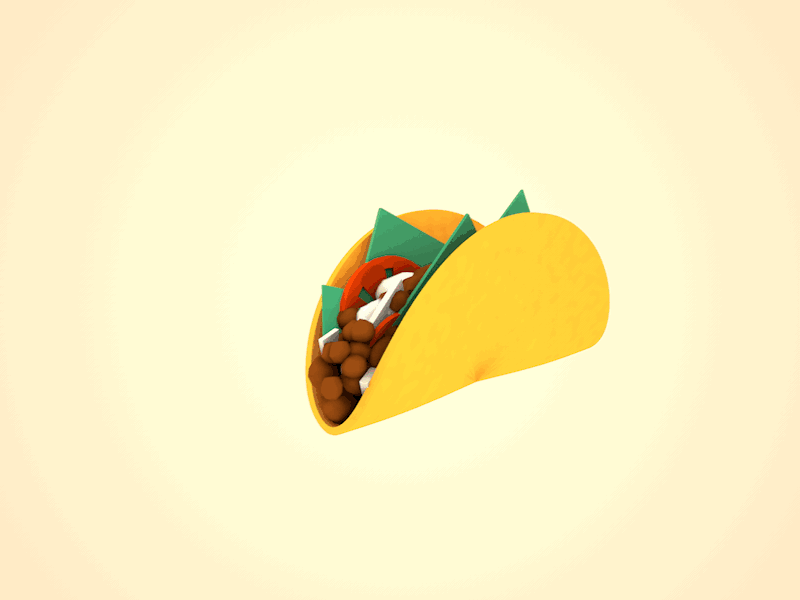 {GIF} Tacos!! 3d animation flat gif isometric low mexico orthographic poly tacos