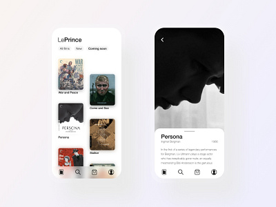 LePrince – App adobe xd app app design application cine cinema film ios le prince minimal minimalist persona shopping app simple store app ui ui design uiux ux ux desgin