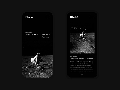 Blaché – Mobile Website adobe xd apollo book bookstore minimal minimalism minimalist mobile mobile design mobile ui moon nasa publisher simple space ui ui design uiux ux web design