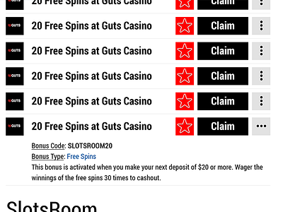 Slotsroom Bonuses Listings bonus listings casino portal casino ux