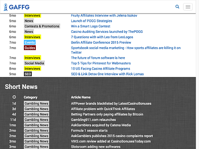 Blog Post Listings article list blog news listings ux
