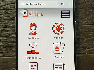 Main Mobile Menu with icons menu ux