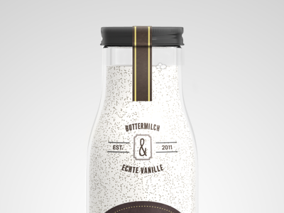 Off 3d art machine bottle brown buttermilk glass julian hrankov label off render ribbon vanilla white yellow