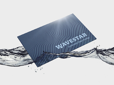 Wavestar Energy | Corporate Design blue business card corporate energy lines ocean power rendering stationery water wave wavestar