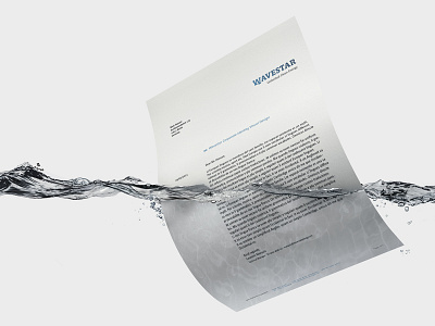 Wavestar Energy | Corporate Design #2 3d corporate energy letter letterhead rendering star stationery water wave wavestar