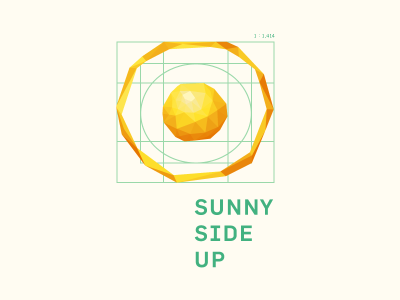 Sunny Side Up egg guides logo proportions sun sunny yellow