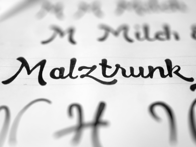 »Malztrunk« art machine branding ci corporate identity custom hand lettering julian hrankov lettering nib nib pen package design packaging pen round script swash typography