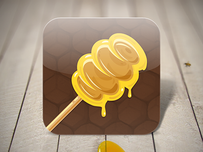 Honey Icon bee beehive brown drop drops food honey honey bee honey spoon icon illustration illustrative ipad iphone iphone icon liquid spoon wood yellow