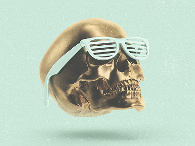 Skull 3d cinema4d glasses gold head hipster human mint party shades skull