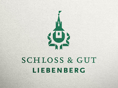 Schloss & Gut Liebenberg castle coat of arms crest emblem estate flag green heraldry tower window