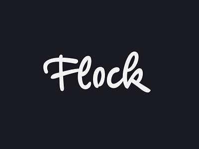 Flock app calligraphy flock lettering logo round