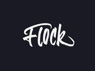 Flock Logo app brush calligraphy flock lettering logo