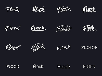 Flock logos app calligraphy flock lettering logo