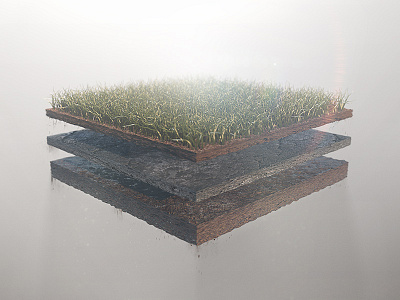 Fun with grass c4d cinema4d earth grass green isometric layer mud rendering soil volumetric
