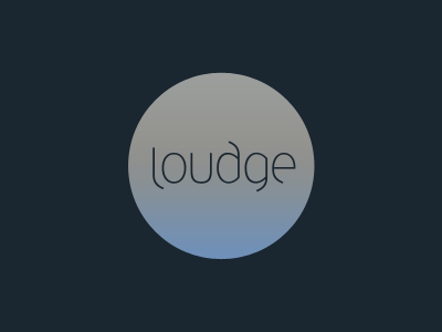loudge blue circle grey light blue loud loudge lounge music round thin type typography