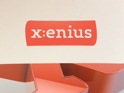 x:enius 3d art machine arte brand branding custom custom type julian hrankov logo logotype orange program red study tv typography x x:enius xenius