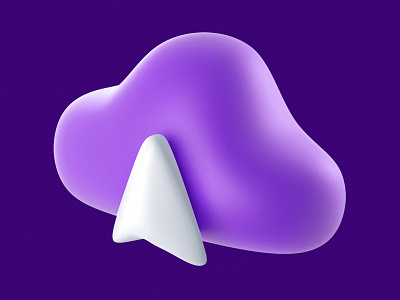 cloud 3d 3dicon arrow c4d cinema4d cloud icon purple upload