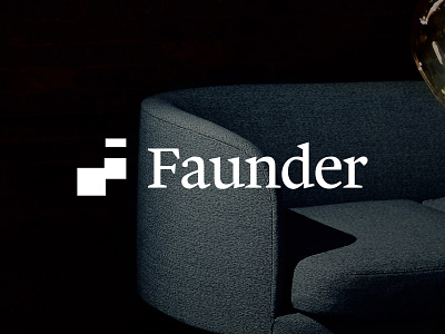 Faunder Logo No.02 blue branding f faunder germany graph home logo negative space real estate serif smart home
