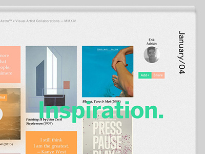 Astro x Visual Artists Collaborations clean grid layout ui ux web design website