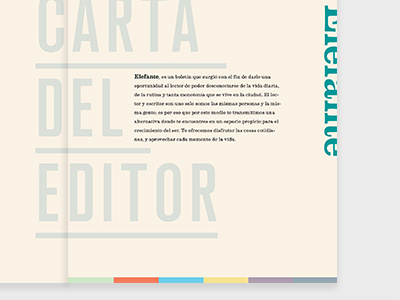 Elefante. Spread 01. college eames editorial design grid magazine spread type typography