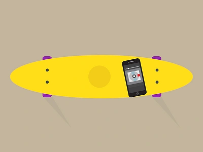 Penny Board black daily flat illustration iphone long shadow penny board purple yeezus yellow