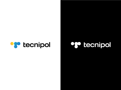 Logo for Tecnipol® an industrial company for raw plastic. logotype gradient corporate molecule industry latam mex symbol mark wip