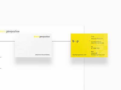 Business cards for Blank Proyectos®, an architecture firm. architecture architecture firm branding business card embossed mexico minimal