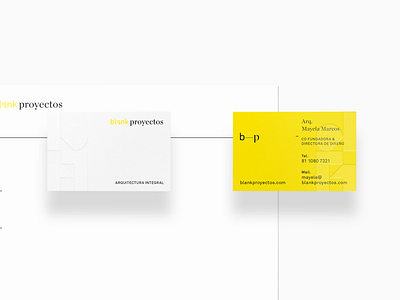 Business cards for Blank Proyectos®, an architecture firm.