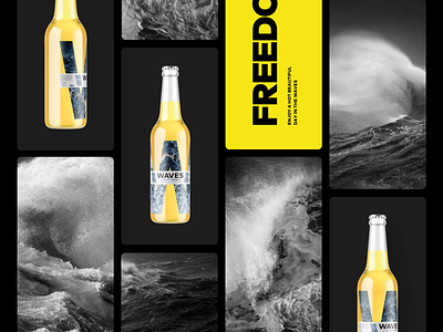 Waves - Light Beer - Product Design branding graphic design logo packaging product design