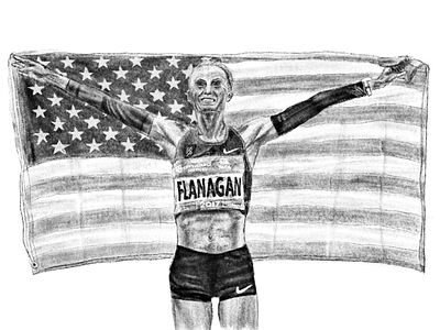 Queen of NYC athletics digital digital art draw drawing illustration illustrator ipad pro portrait procreate running