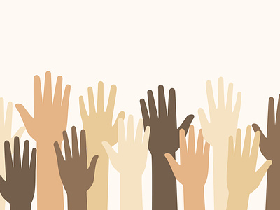 Raise your hands hand illustration participation questions vector