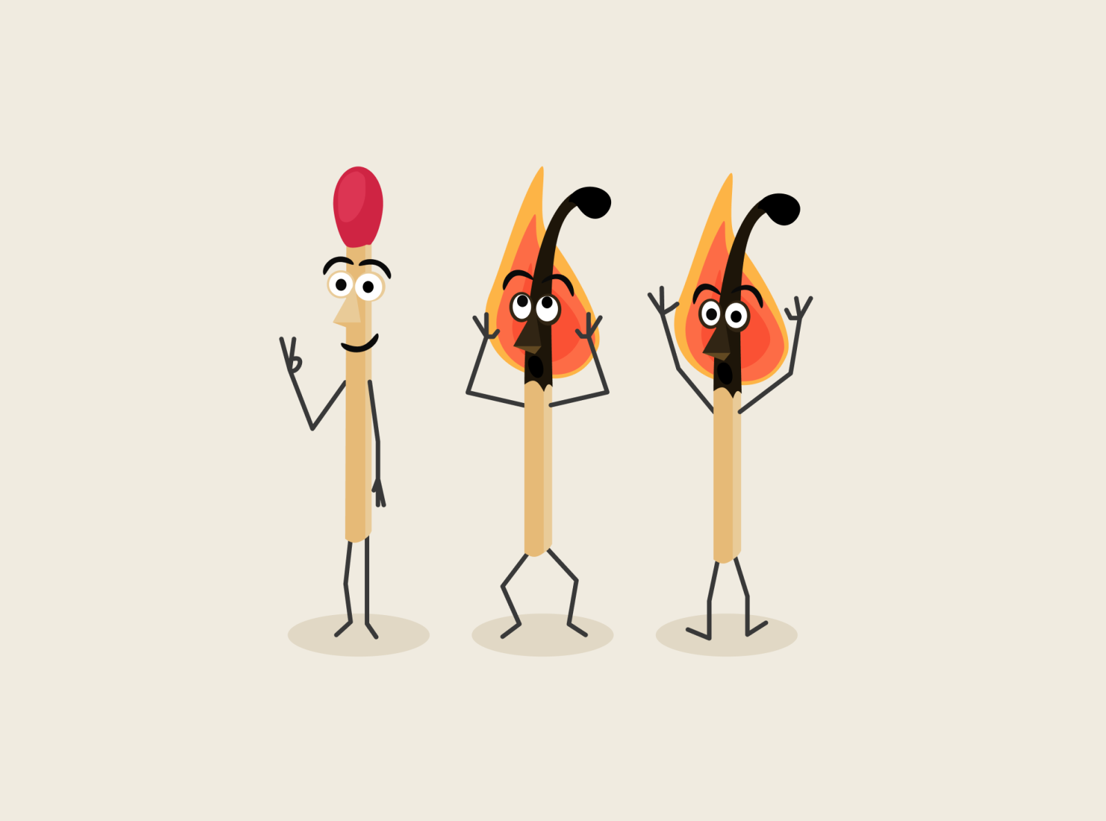 2/3 Burned Matches by Lunara Costa on Dribbble