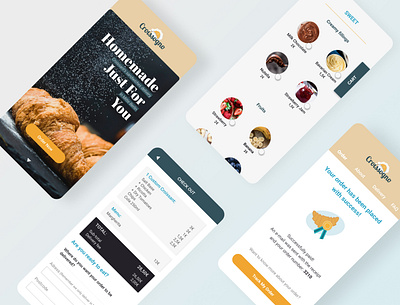 Food Delivery Mobile Web croissant delivery figma food form home mobile payment form screen ui vector