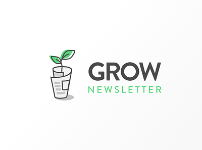 Grow Newsletter branding grow identity branding logo logodesign newsletter newspaper plant vector