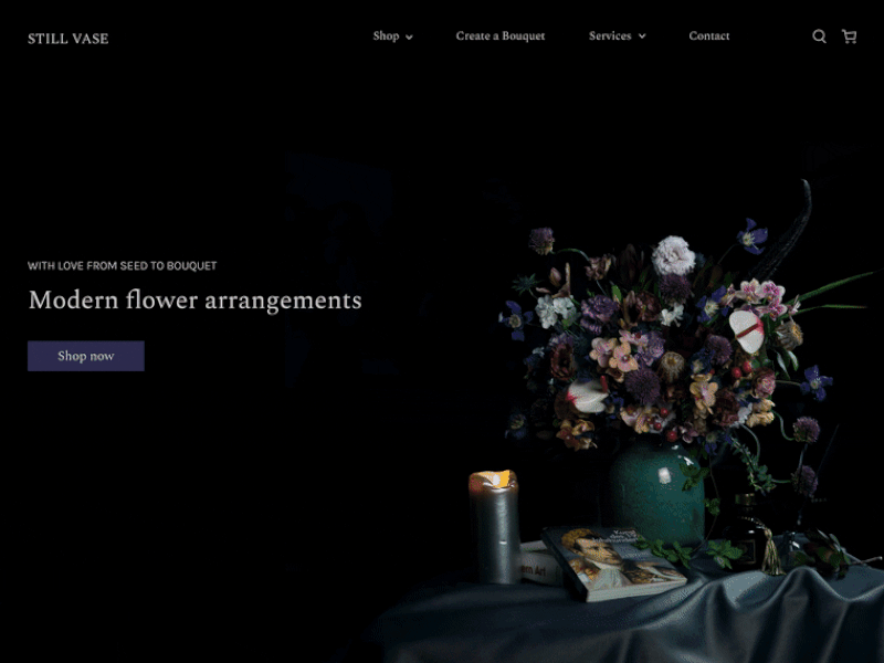 Still Vase - Upscale Floristry Studio - UI Concept