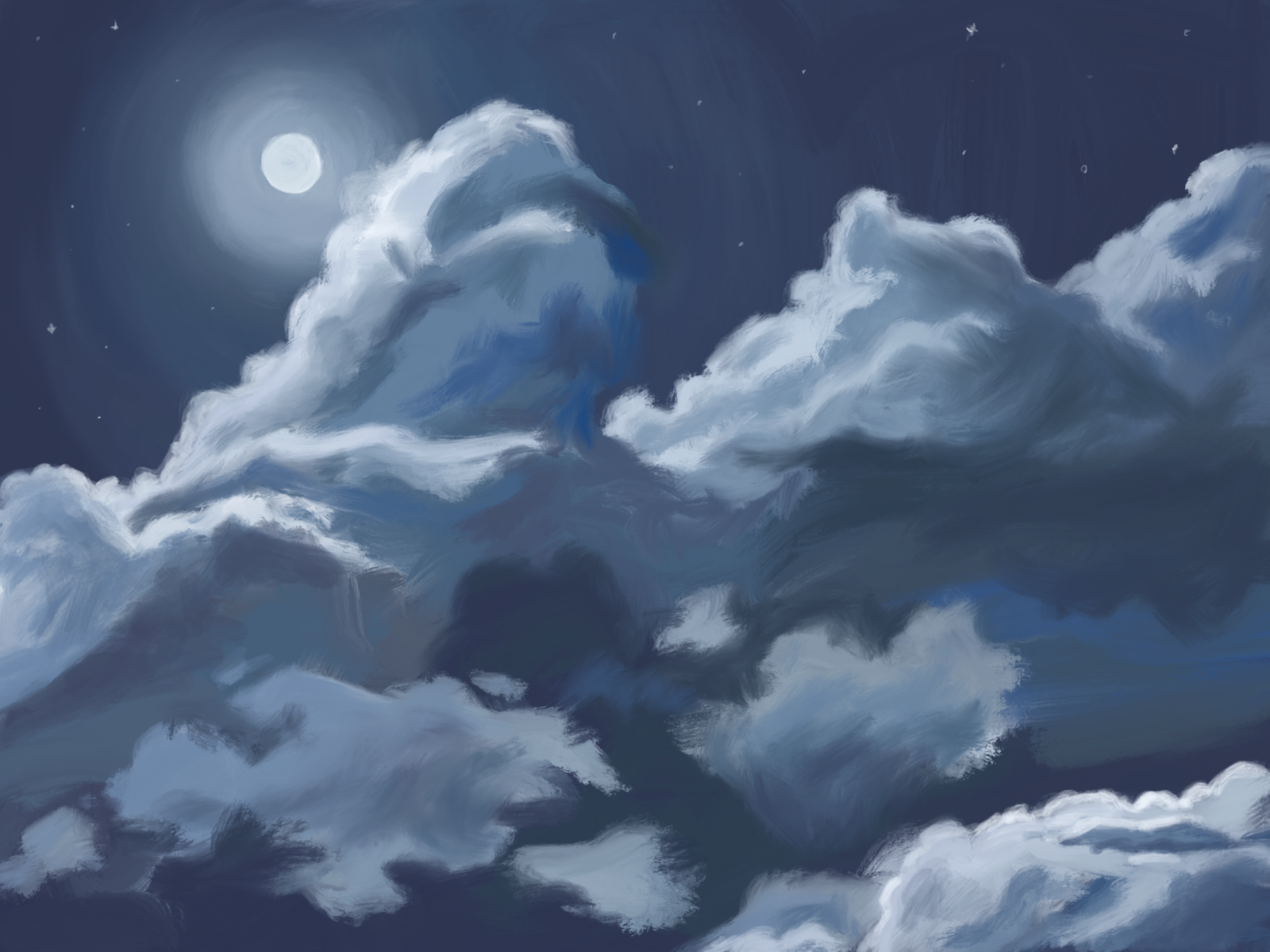 cloudy night sky drawing