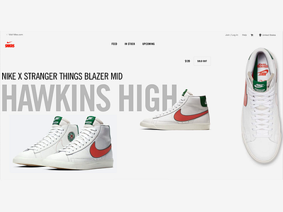 Nike Concept animation concept design desktop redesign shoes stranger things web design