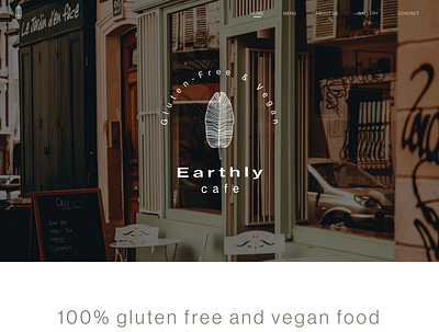 Earthy Cafe Landing Page gluten free vegan webdesign