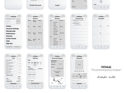 Wireframe | Winkel app concept design grocery grocery app ios iphone mobile sketch ui uiux ux wireframe wireframes