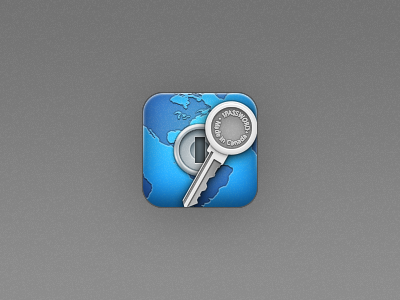 1Password 4 iOS icon redesign (reject) earth globe icon ios key lock