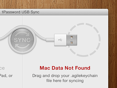 1Password USB Sync - Data Not Found mac sync ui usb