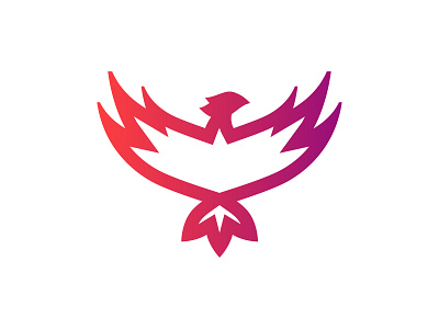 Phoenix Mark branding design flat icon logo minimal sticker vector