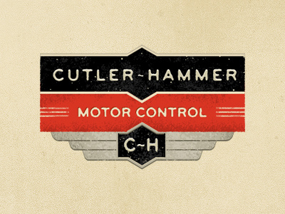 Cutler-Hammer black bryant creme logo orange tan vintage