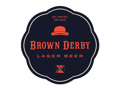 Brown Derby blair blue futura logo red vintage