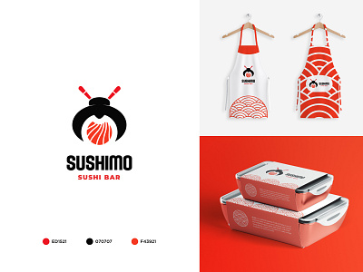 Sushimo Sushi Bar branding design food food illustration logo minimal typography