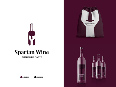 Spartan Wine branding design illustration logo minimal spartan winelogo