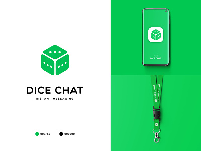 Dice Chat app branding chat app design illustration logo minimal typography ui