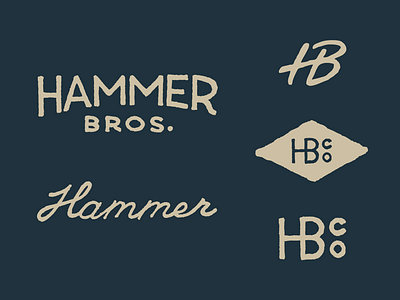 HBco badge hammer handmade logo logotype sketch type