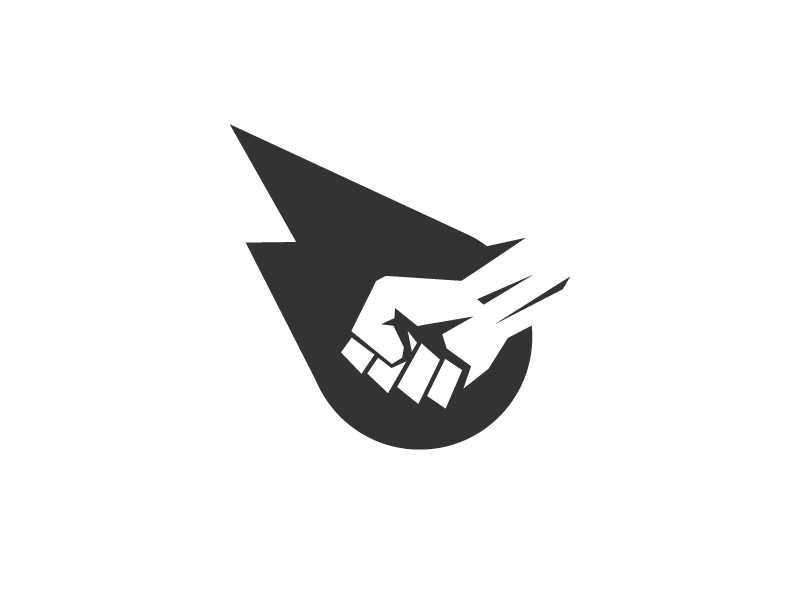 THIEF hand fire ball flame propaganda minimal logo motion fist fire